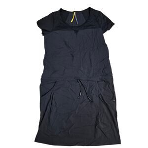 Lole Black Grey Strip UPF 50+ Tank Dress Front Pockets Small